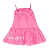Miss Blumarine Baby Girl's Solid Color Strapless Dresses With Pink Logo Print