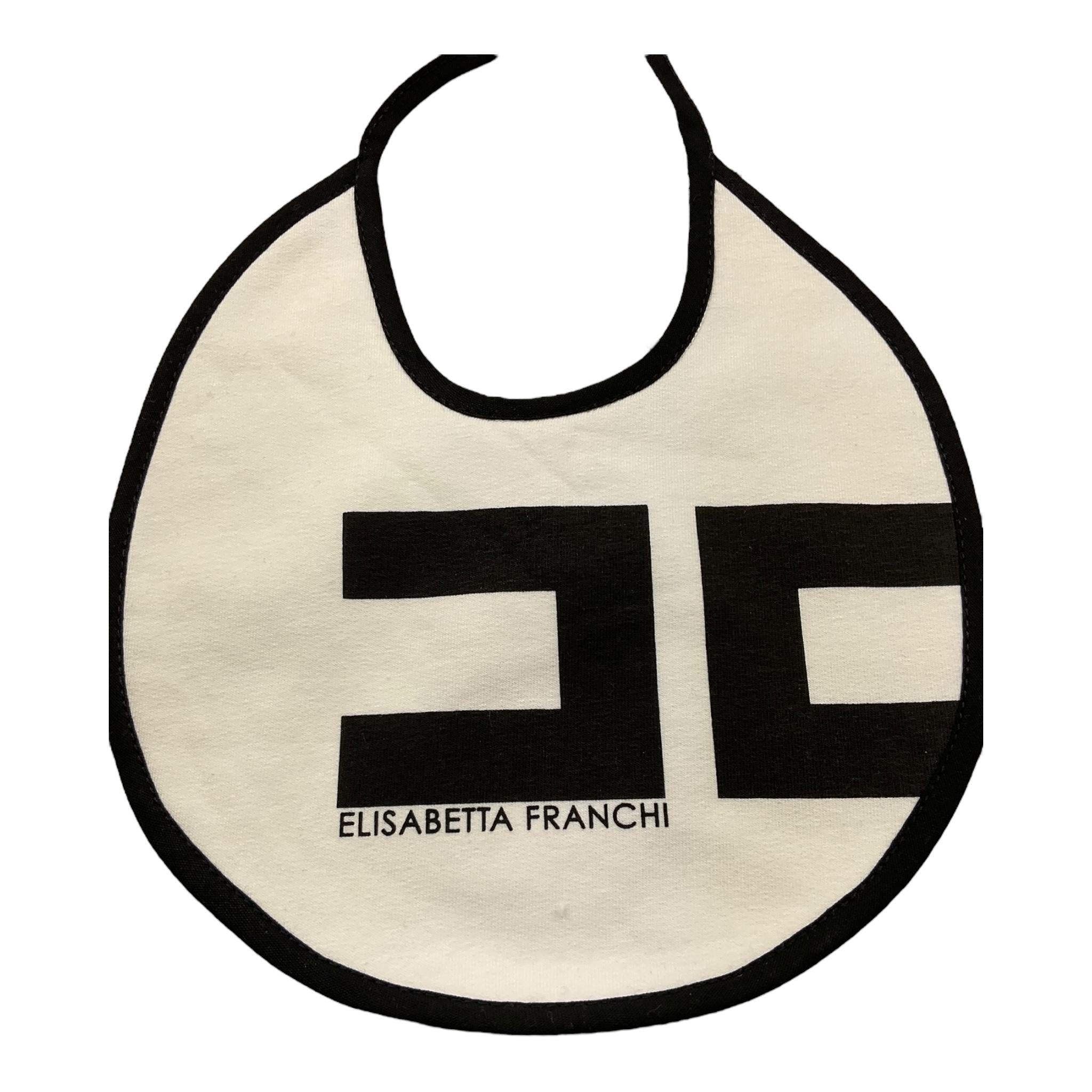 ELISABETTA FRANCHI bavetta tinta unita con logo Panna per Neonata ENBA09 PANNA ELISABETTA FRANCHI 
