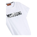 Missoni Crew Neck T-Shirt Solid Color With Print White For Boys