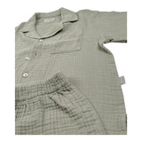 Teddy E Minou Completo 2 Pezzi Camicia-Bermuda Tinta Unita per Bambino E25CP075C6041J VERDE TEDDY E MINOU 