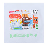 Daniele Alessandrini Solid Color Crew Neck T-Shirt with White Print for Newborns
