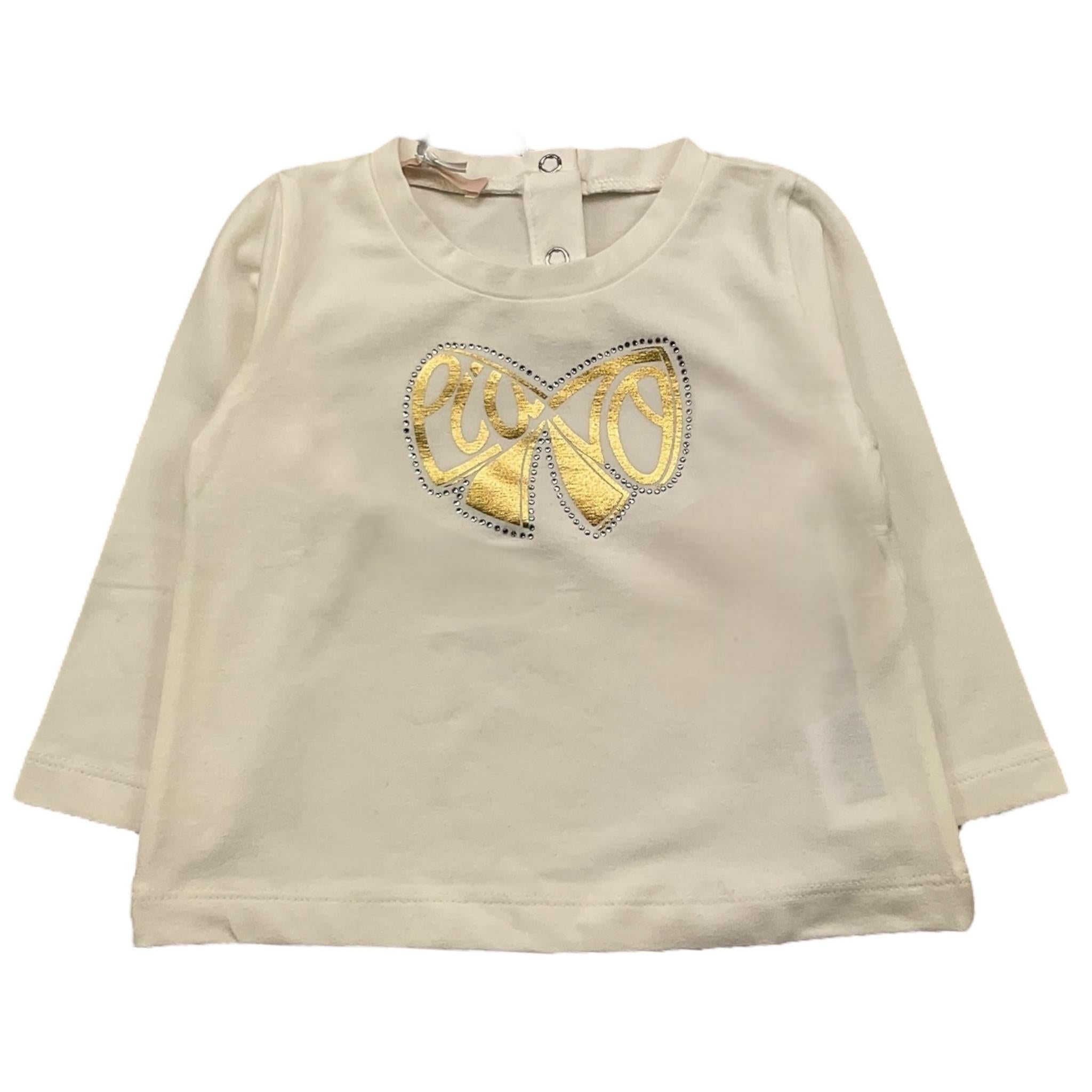 LIU JO shirt girocollo tinta unita con stampa in contrasto Bianco per Neonata KF2194 BIANCO LIU JO 