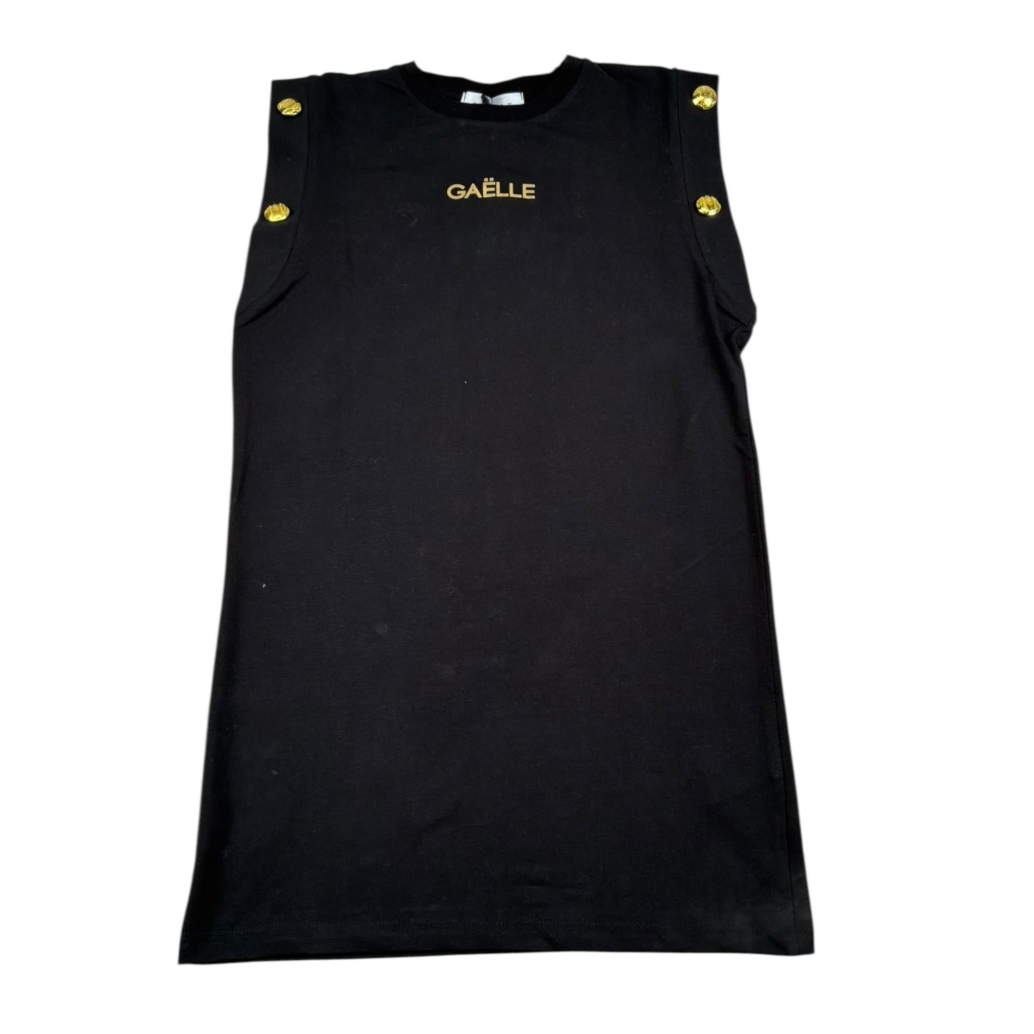 Gaelle Abito Giromanica Tinta Unita con Logo per Bambina 2746V00109 NERO GAELLE 
