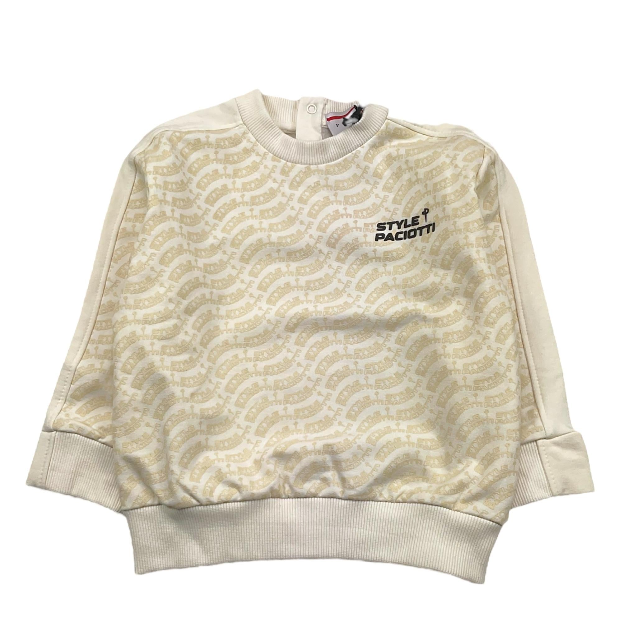 CESARE PACIOTTI felpa tinta unita girocollo logata Panna per Neonato MFP5302B PANNA CESARE PACIOTTI 