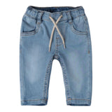 Mini Banda Jeans Tinta Unita con Elastico In Vita per Neonato 3B681 AZZURRO MINI BANDA 