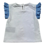 Trussardi T-Shirt Girocollo Tinta Unita con Maniche In Contrasto per Neonata TIP26128TS BIANCO TRUSSARDI 