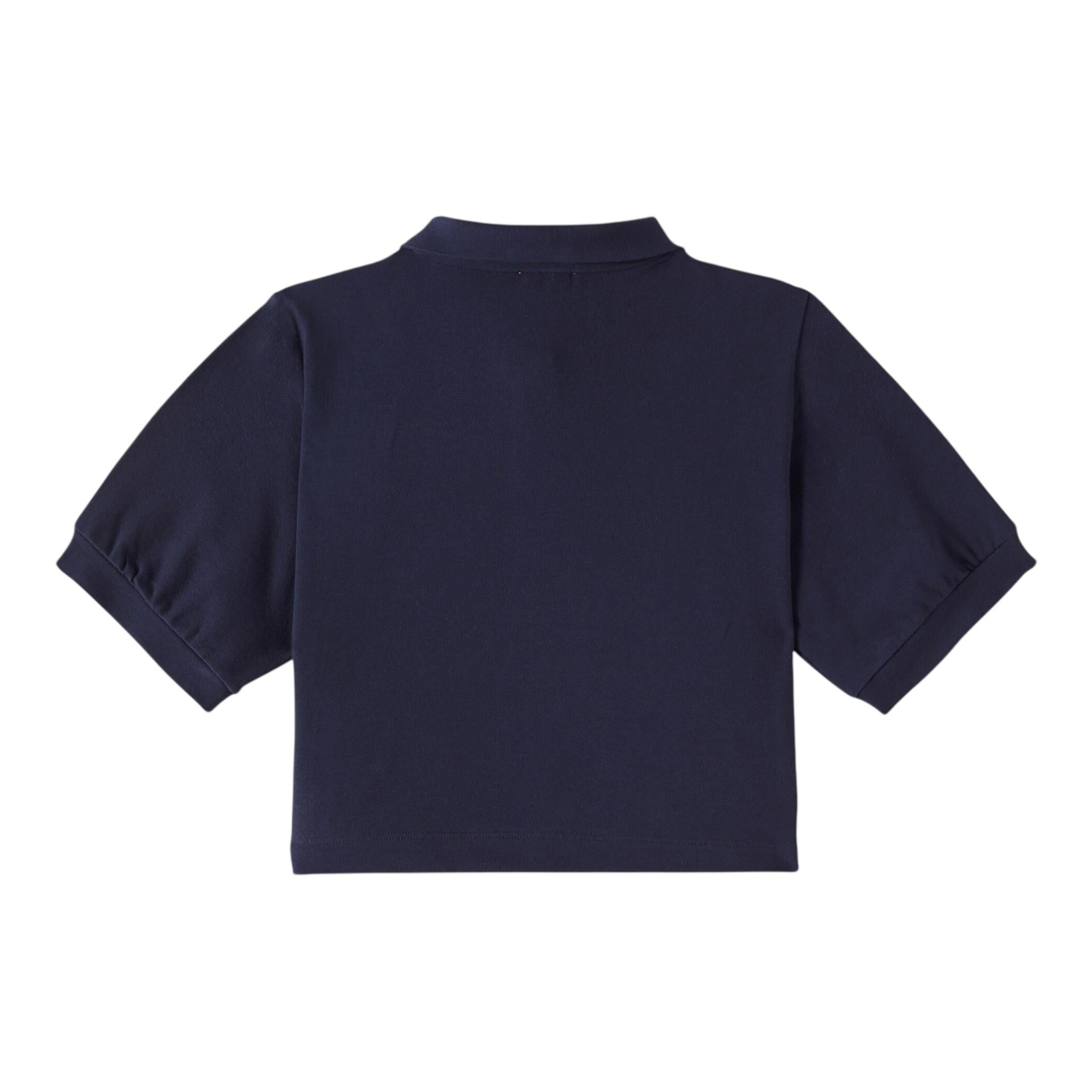 Il Gufo Polo Mezza Manica Tinta Unita Modello Crop per Bambina P25PC095MF032 BLU IL GUFO 