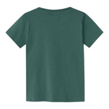 Name.It Solid Color Crew Neck T-Shirt With Green Print For Boys