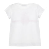 Monnalisa T-Shirt Girocollo Tinta Unita con Stampa per Bambina 11E609 BIANCO MONNALISA 