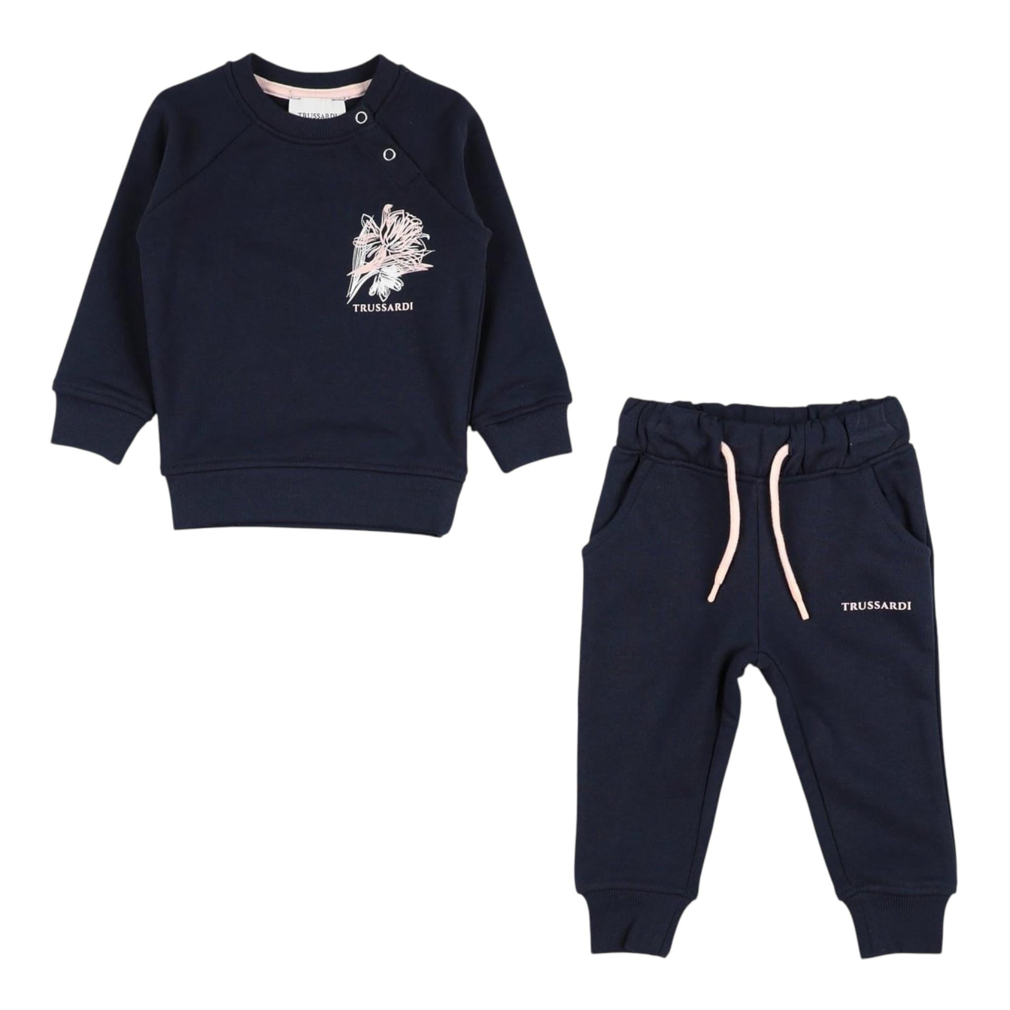 TRUSSARDI completo 2pz felpa-pantalone Blu per Neonata TIA24156CFN BLU TRUSSARDI 