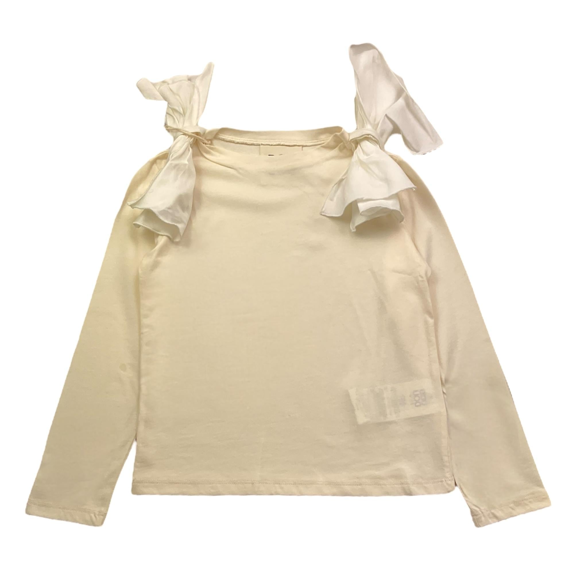 DOU DOU shirt girocollo tinta unita con fiocchi Beige per Bambina DV8A10 BEIGE DOU DOU 