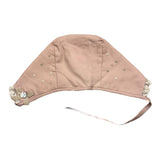 Paz Rodriguez Solid Color Hat With Pink Embroidery For Baby Girl