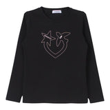 PINKO shirt girocollo tinta unita con stampa Nero per Bambina F4PIJGTH053 NERO PINKO 