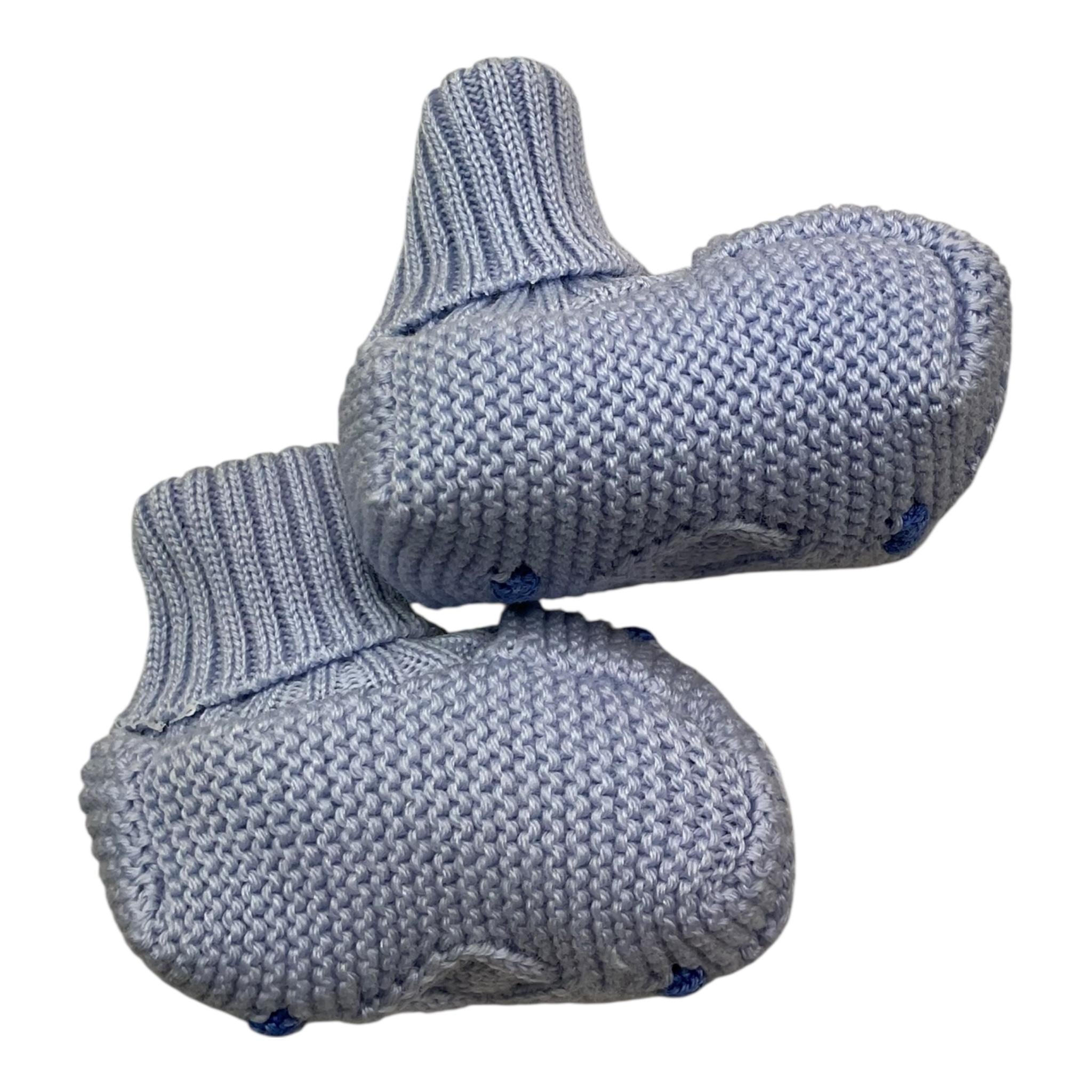 MARLU' babbucce tinta unita con ricami Azzurro per Neonato BABBBL AZZURRO MARLU' 