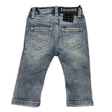 Daniele Alessandrini Jeans Solid Color With Blue Rips for Newborns