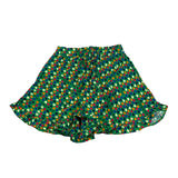 Philosophy Short Solid Color With Green Heart Prints For Girls