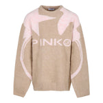 PINKO maglia tinta unita girocollo con stampa Beige per Bambina F4PIJGJP079 BEIGE PINKO 