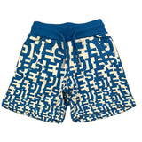 Diesel Bermuda With Elastic Waist And Logo Prints Light Blue For Boys