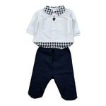 Lalalu' Completo 2 Pezzi Shirt-Ghettina per Neonato CJL3C BIANCO/BLU LALALU' 