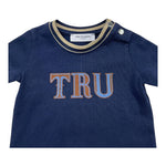 TRUSSARDI t-shirt girocollo tinta unita con stampa logo Blu per Neonato TIA25099TS BLU TRUSSARDI 
