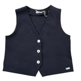 Le Bebe' Gilet Tinta Unita con Bottoni per Neonato LBB4554 BLU LE BEBE' 