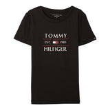 Tommy Hilfiger T-Shirt Girocollo Tinta Unita con Logo per Bambino KB0KB09538 NERO TOMMY HILFIGER 