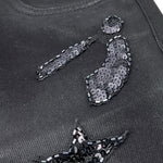DIESEL jeans tinta unita modello a palazzo con paillettes Nero per Bambina 00J41Q NERO DIESEL 