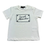 Daniele Alessandrini T-Shirt Girocollo Tinta Unita con Stampa per Neonato 1296M00179 PANNA DANIELE ALESSANDRINI 