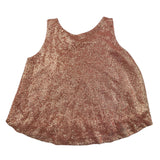 Little Ludo Top Armhole Solid Color Sequin Salmon For Girls