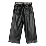 JOHN RICHMOND pantalone modello a palazzo in ecopelle con cintura Nero per Neonata RGA24021PANX NERO JOHN RICHMOND 
