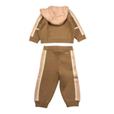 Chloe' Complete Solid Color Sweatshirt-Pants Biscuit for Baby Girl
