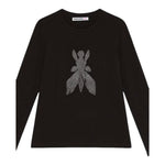 Patrizia Pepe Shirt Girocollo Tinta Unita con Brillantini per Bambina 7M0752 NERO PATRIZIA PEPE 