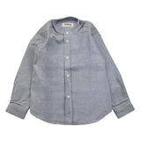 Dondup Solid Color Long Sleeve Shirt with Korean Collar Light Blue for Boys