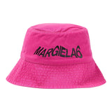 Maison Margiela Solid Color Fisherman Hat With Logo Print Fuchsia For Girls