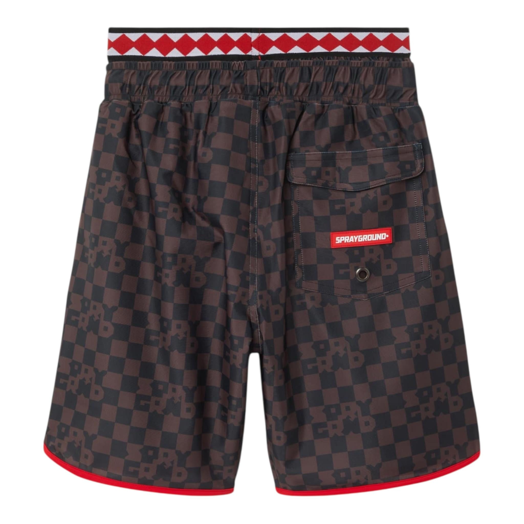 Sprayground Costume Modello Bermuda Tinta Unita con Stampa per Bambino SPY1083BRN MARRONE SPRAYGROUND 