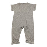 Lalalu' Plain Onesie with Striped Pattern Half Sleeve White for Newborns