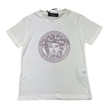 Versace Plain Glitter T-Shirt White For Girls