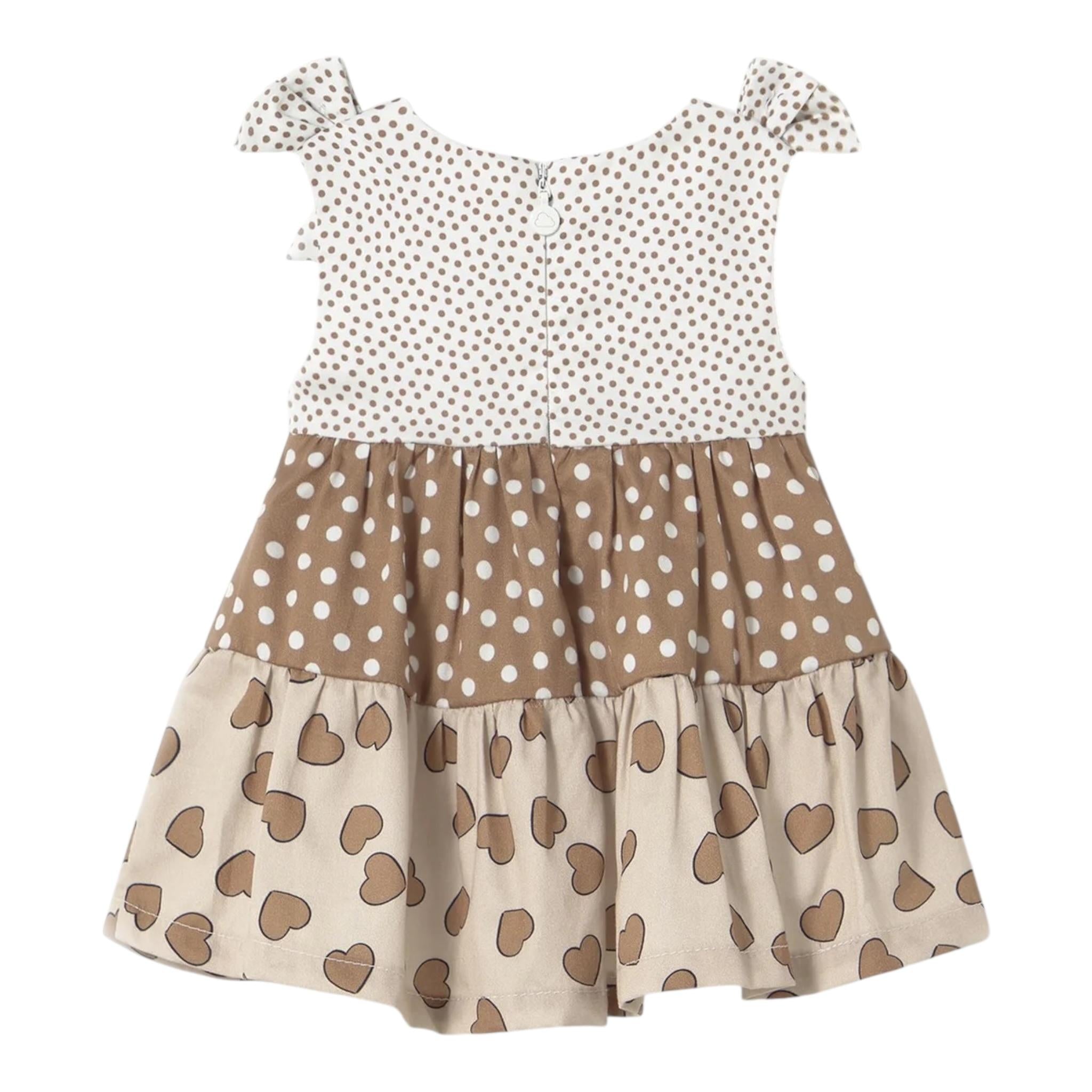 Mayoral Abito Bicolore con Fantasia A Pois Bianco/Marrone per Neonata 1868X BIANCO/MARRONE MAYORAL 