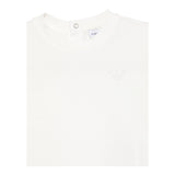 Emporio Armani T-Shirt Girocollo Tinta Unita con Logo per Bambino EB000166 PANNA EMPORIO ARMANI 