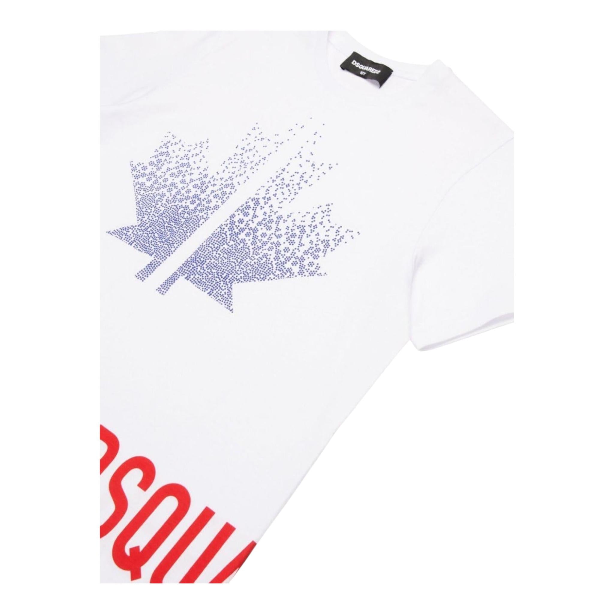 DSQUARED2 t-shirts girocollo tinta unita con stampa in contrasto Bianco per Bambino DQ2537X BIANCO DSQUARED2 