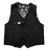 Never Too Black Solid Waistcoat For Boys