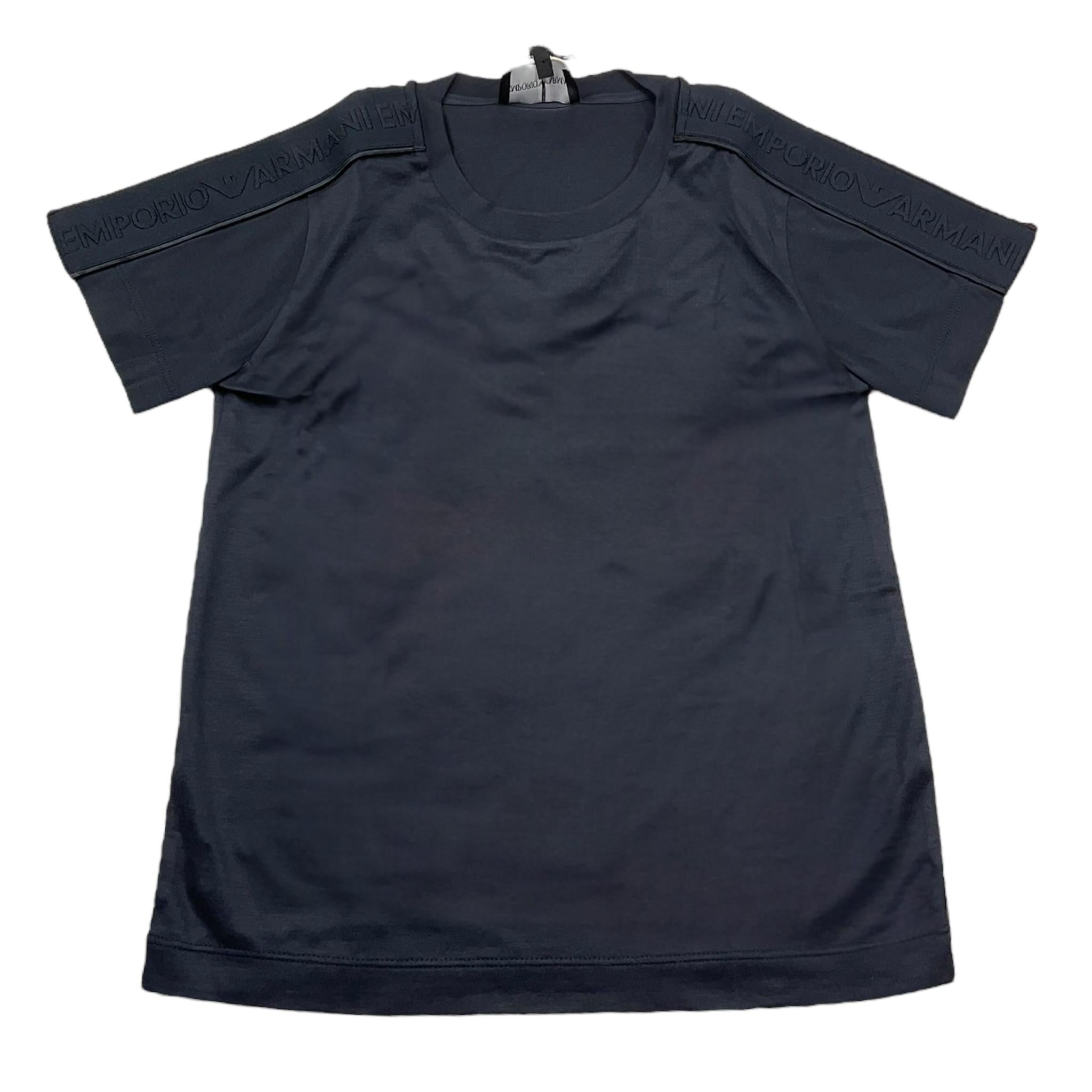 Emporio Armani T-Shirt Girocoll Tinta Unita per Bambino 3D4TD3 BLU EMPORIO ARMANI 