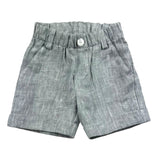 JO Milano Solid Color Bermuda Shorts With Elastic Waist Grey For Newborn