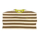 Dou Dou T-Shirt Girocollo Bicolore con Fantasia A Righe per Bambina DW8A21 BIANCO/BEIGE DOU DOU 