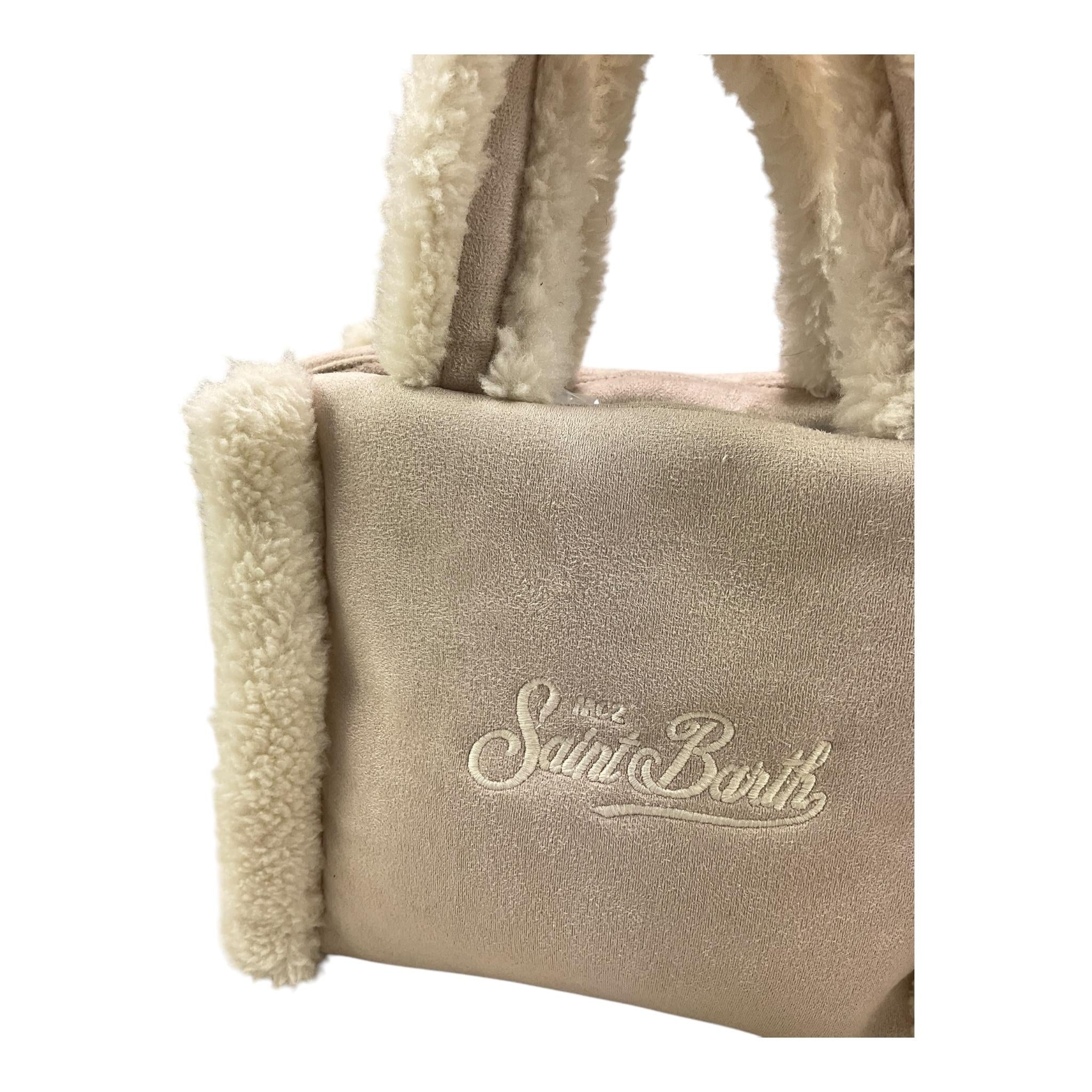 SAINT BARTH borsa tinta unita con logo Beige per Neonata VANITY BEIGE SAINT BARTH 