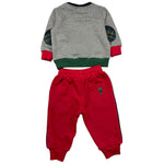 TRUSSARDI completo 2 pezzi felpa-panalone bicolore Grigio/rosso per Neonato TIA25042CF GRIGIO/ROSSO TRUSSARDI 