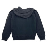 CP Company Black Zip Up Hooded Solid Color Knit Sweatshirt For Boys