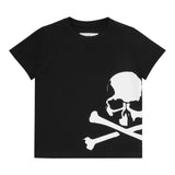 PHILIPPE PLEIN t-shirt girocollo tinta unita con stampa teschio Nero per Bambino BTK1246 NERO PHILIPPE PLEIN 
