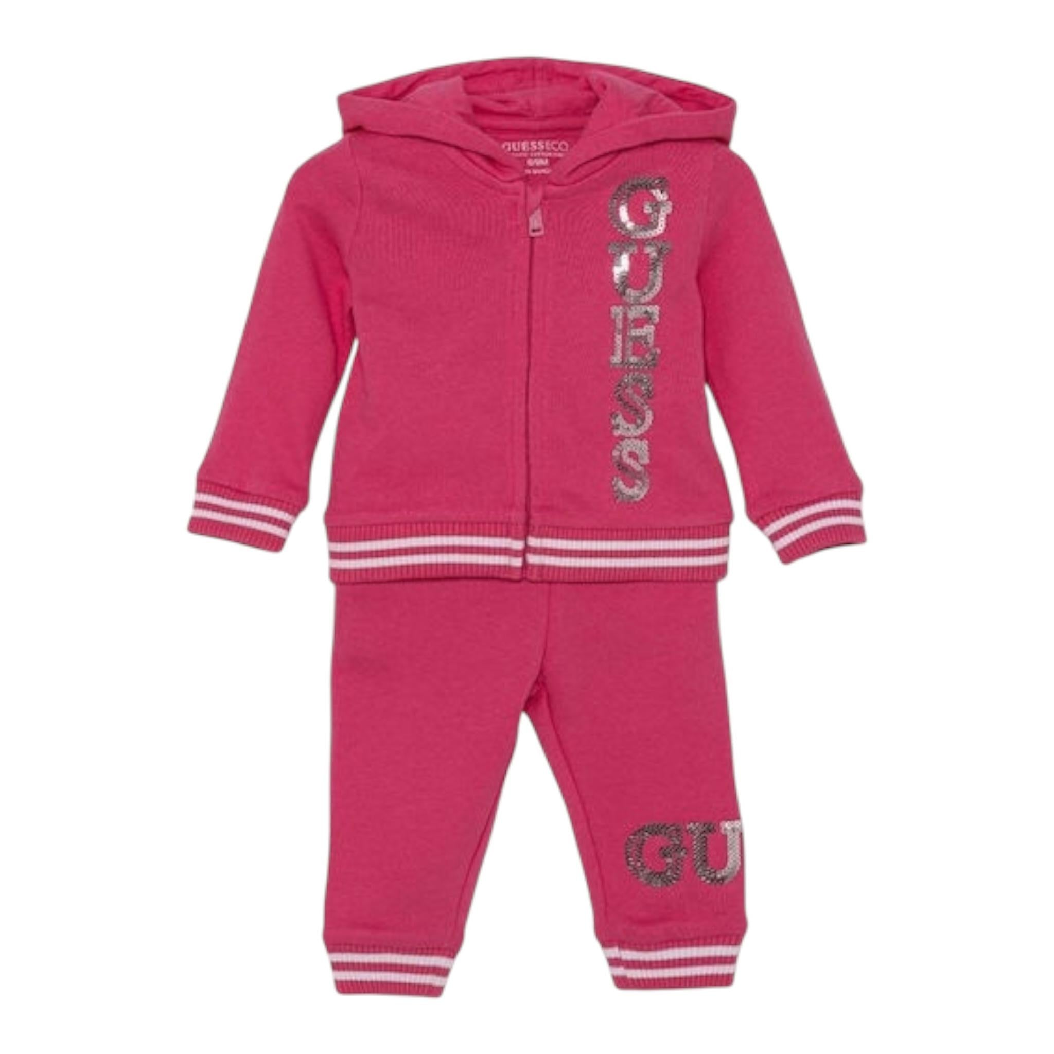 GUESS completo 2 pezzi felpa-pantalone tinta unita Fuxia per Bambina K4YG00KA6R4X FUXIA GUESS 