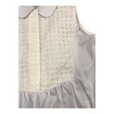 Simonetta Plain White Embroidery Sleeveless Shirt For Girls